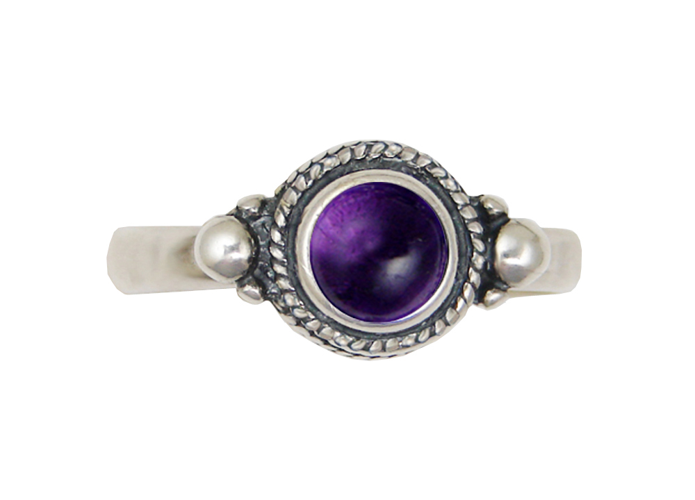 Sterling Silver Ring With Amethyst Size 6